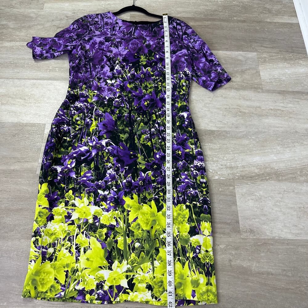 Escada purple poppy Floral Print Sheath Dress - Picture 16 of 16